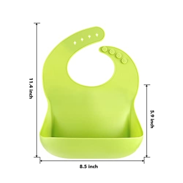 Eascrozn Baby Bibs Set of 3 - Soft & Adjustable Silicone