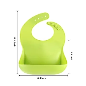Eascrozn Baby Bibs Set of 3 - Soft & Adjustable Silicone