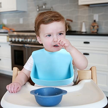 Eascrozn Baby Bibs Set of 3 - Soft & Adjustable Silicone