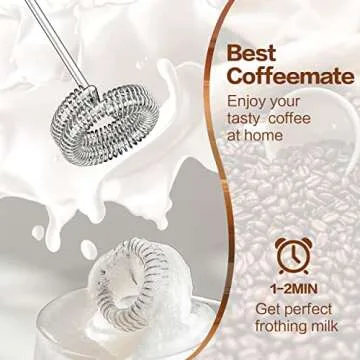 Milk Frother Rechargeable Handheld Electric Whisk Coffee Frother Mixer with 2 Stainless whisks 3 Speed Adjustable Foam Maker Blender for Coffee Matcha Latte Cappuccino Hot Chocolate (BluePink)