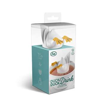 Genuine Fred, DUCK DUCK DRINK, Duck Reusable Tea Infuser, White, Fun Gift for Tea Lovers, Clever Kitchen Gadget