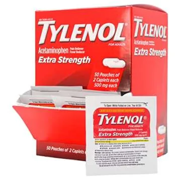 Tylenol Extra Strength Caplets – Convenient Pain Relief, 50 Pouches