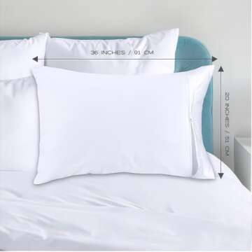 Ultra-Soft White Classic King Pillow Covers with Zipper