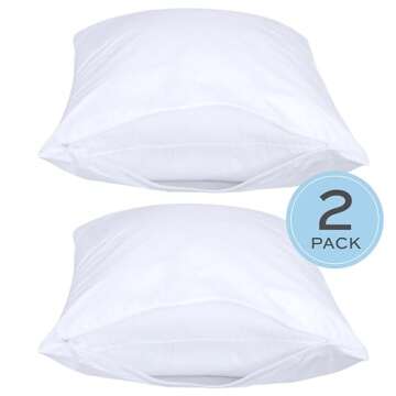 Ultra-Soft White Classic King Pillow Covers with Zipper