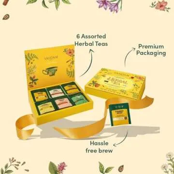 VAHDAM Assorted Herbal Tea Gift Set - 36 Caffeine Free Bags