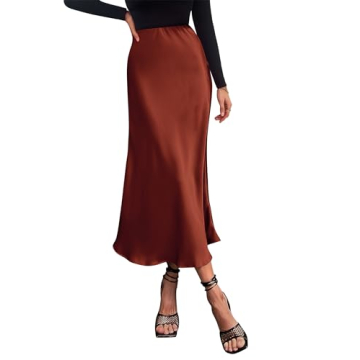 Elevate Your Style with PRETTYGARDEN's Elegant Midi Satin Skirt for Women