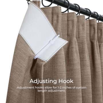 TWOPAGES 26 W x 84 L inch Pinch Pleat Unlined Darkening Drape Faux Linen Curtain Drapery Panel for Living Room Bedroom Meetingroom Club Theater Patio Door (1 Panel),Rust Brown