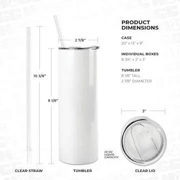 Hogg Sublimation Tumblers 20 oz - Premium Bulk Set