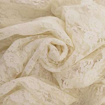 R.Vivimos Women Lace Long Skirts Summer Elastic Asymmetrical Layered Hem Sexy See-Through Beach Floral Maxi Skirts (Small, Beige)