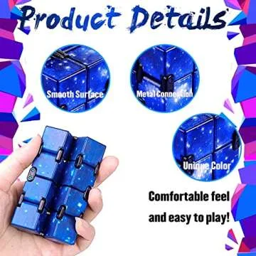 Infinity Cubes Fidget Toys, Galaxy Fidget Cubes Stress and Anxiety Relief Toys, Toy Relaxing Hand-Held for Adults for ADD/ADHD/OCD (Starry Sky)