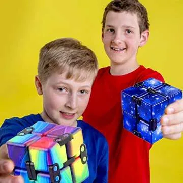 Infinity Cubes Fidget Toys, Galaxy Fidget Cubes Stress and Anxiety Relief Toys, Toy Relaxing Hand-Held for Adults for ADD/ADHD/OCD (Starry Sky)