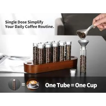 Coosigar Coffee Bean Container Set with Wooden Stand