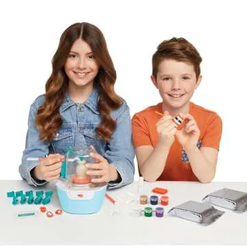 Make It Real Mini Pottery Studio Deluxe Set - DIY All-in-1 Sculpting Craft Kit for Kids & Tweens - C...