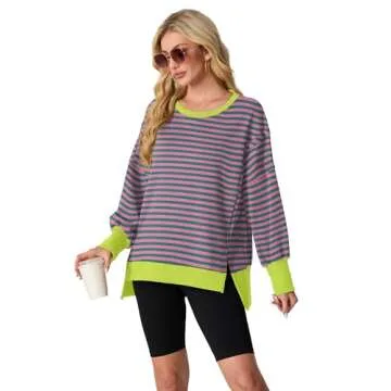 Lepunuo Women's Oversized Sweatshirt Crew Neck Long Sleeve Casual Pullover Top Fall 2024 Teen Girl Preppy Sweatshirts