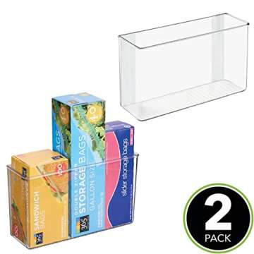 mDesign Plastic Adhesive Mount Storage Organizer Container for Kitchen or Pantry Wall Organization -...