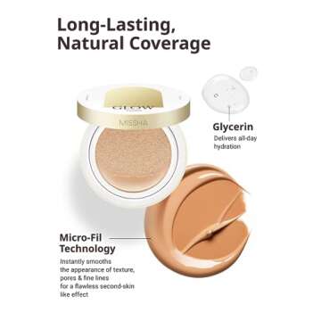 MISSHA Glow Cushion No.27 Honey Beige for Tanned Skin Radiant & Moisturizing Skin with Buildable Coverage