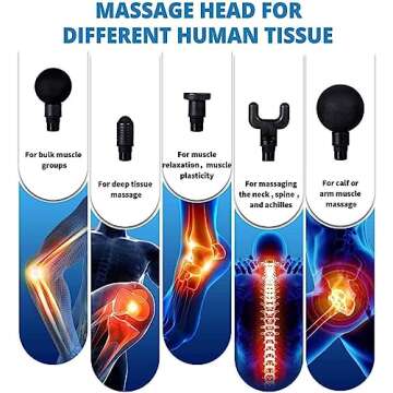 WBM Smart Massage Gun Deep Tissue Percussion Muscle Massager for Pain Relief,Electric Body Massager Sports Drill Portable Super Quiet Brushless Motor (Silver)