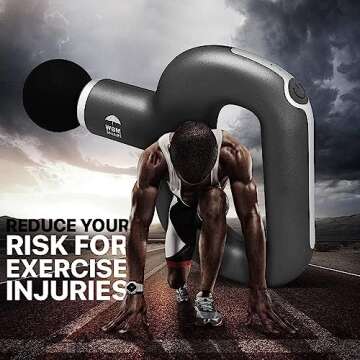 WBM Smart Massage Gun Deep Tissue Percussion Muscle Massager for Pain Relief,Electric Body Massager Sports Drill Portable Super Quiet Brushless Motor (Silver)