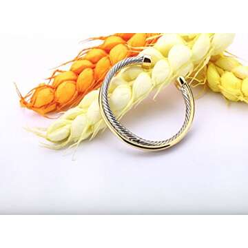 UNY JEWEL Single Line Cross Over Twisted Cable Wire Cuff Bangles Bracelet Designer Inspired For Women Fashion Jewelry (Single Line)