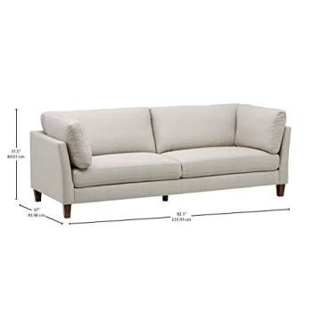 Amazon Brand – Rivet Midtown Contemporary Upholstered Sofa Couch, 92.1"W, Cream