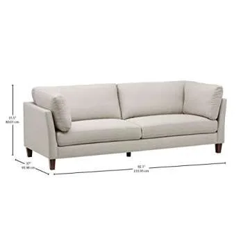 Amazon Brand – Rivet Midtown Contemporary Upholstered Sofa Couch, 92.1"W, Cream