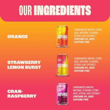 Zevia Zero Sugar Soda Fruity Variety Pack - 24 Cans