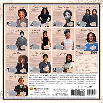 Phenomenal African American Woman Past & Present 2020 Calendar