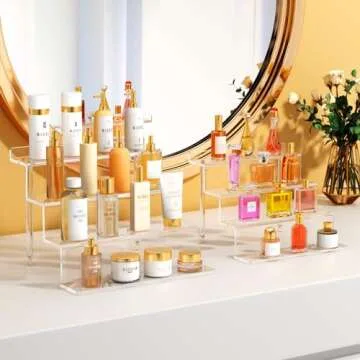 NIUBEE Acrylic Riser Display Shelf - Clear Display Stand