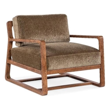 Rustic Charm with Hooker Furniture Moraine Fabric Accent Chair in Brown and Green