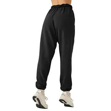 LASLULU Baggy Fleece Lined Sweatpants for Women
