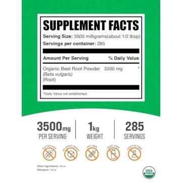 BulkSupplements.com Organic Beet Root Powder - Beet Powder Organic, Beetroot Supplement - Superfood ...