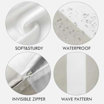 Outdoor Waterproof Striped Throw Pillow Covers - Stylish & Durable