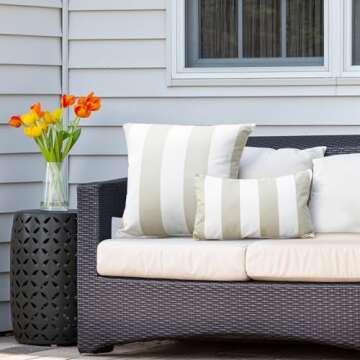 Outdoor Waterproof Striped Throw Pillow Covers - Stylish & Durable