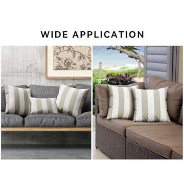 Outdoor Waterproof Striped Throw Pillow Covers - Stylish & Durable