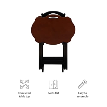 Stylish Serpentine Tray Table Set with Storage Solution