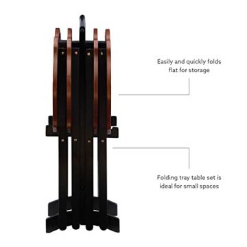 Stylish Serpentine Tray Table Set with Storage Solution