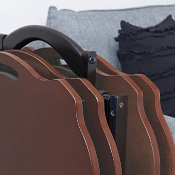 Stylish Serpentine Tray Table Set with Storage Solution