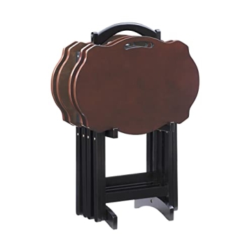 Stylish Serpentine Tray Table Set with Storage Solution