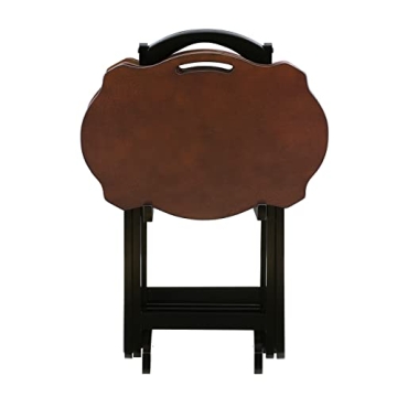 Stylish Serpentine Tray Table Set with Storage Solution