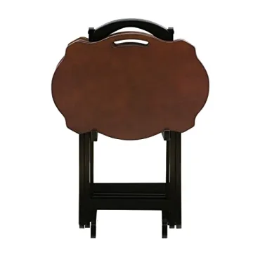 Stylish Serpentine Tray Table Set with Storage Solution