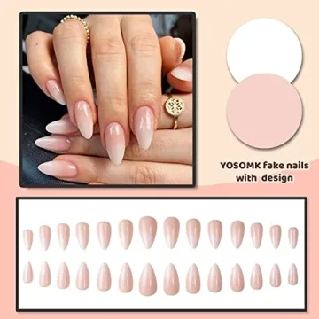 YOSOMK Gradient Nude Press on Nails for Effortless Glamour