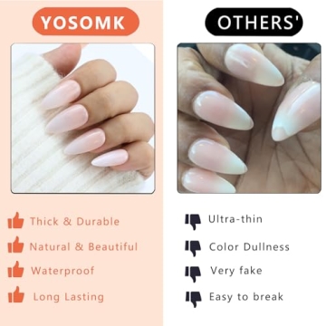 YOSOMK Gradient Nude Press on Nails for Effortless Glamour