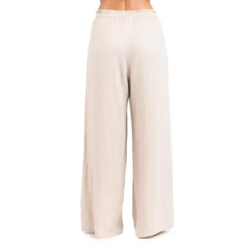 La Blanca Women's Palazzo Pant Swimsuit Cover Up, Taupe//Delphine Coast, Small