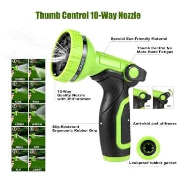 kegemor Garden Hose 100 ft-Metal Water Hose -Flexible Lightweight Outdoor Yard Strong Durable Heavy Duty 304 Stainless Steel Hose Pipe with 10-Way Nozzle, Solid 3/4" Brass Connectors, No Kink Hose