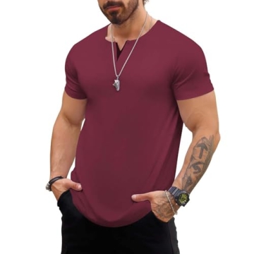 Mancozy Mens Shirts Fashionable Hip-Hop Popular Short-Sleeved Shirt Tee Comfortable Breathable Men's...