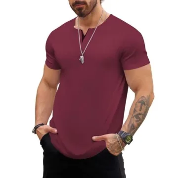Mancozy Mens Shirts Fashionable Hip-Hop Popular Short-Sleeved Shirt Tee Comfortable Breathable Men's...