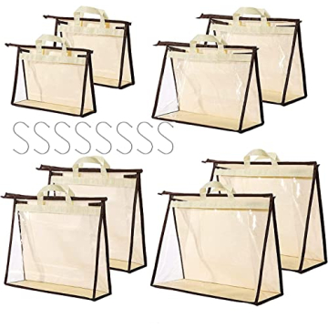 CINPIUK 8 Pack Handbag Dust Bags - Clear Purse Storage Organizers