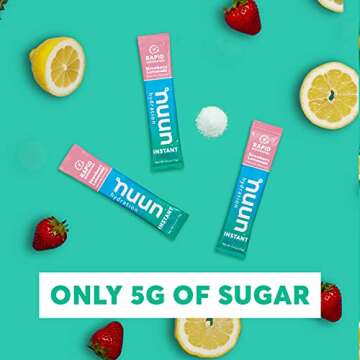 Nuun Instant Electrolyte Powder Packets for Rapid Hydration, Strawberry Lemonade, 5 Essential Electrolytes for Hydration, Easy Open Drink Mix with Magnesium, Vegan, Non-GMO, (16 Servings)