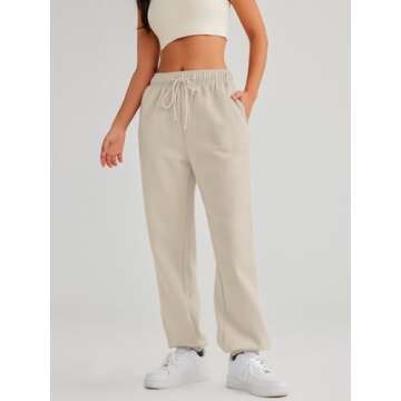 AUTOMET Womens Sweatpants Fleece Lined Fall Outfits Baggy High Waisted Straight Leg Sweat Pants 2024...