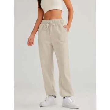 AUTOMET Womens Sweatpants Fleece Lined Fall Outfits Baggy High Waisted Straight Leg Sweat Pants 2024...